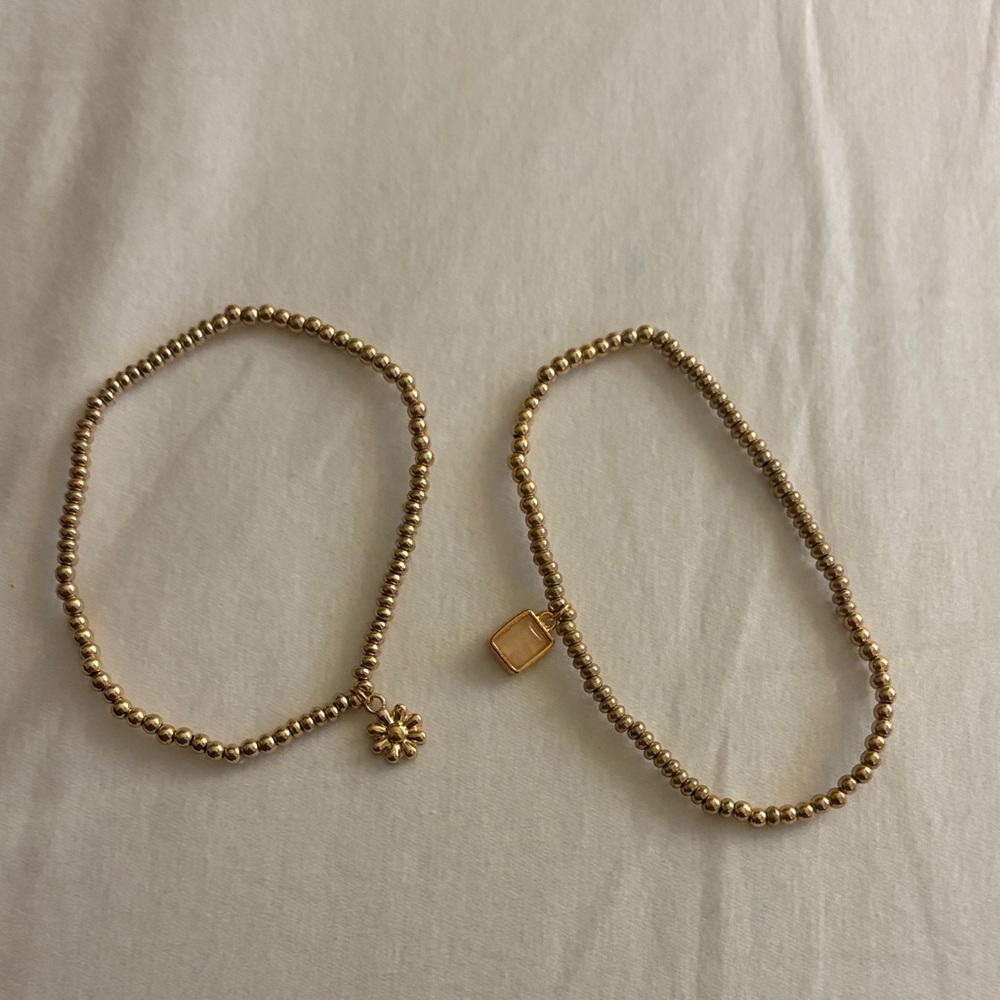 Gold Beaded Bracelet Set